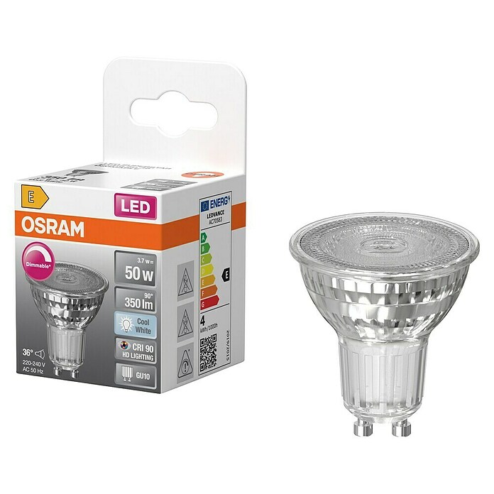 Osram Superstar Ledlamp PAR 16 (GU10, Dimbaar, Koud wit, 350 lm, 3,7 W) | BAUHAUS