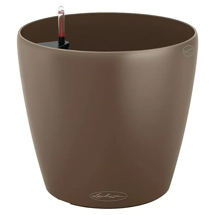 Lechuza Classico Pflanztopf Color - Außenmaß (Ø x H): 27,5 x 26 cm, Kunststoff, Muskat - Lechuza Blumentopf mit Wasserstandsanzeige in Braun, ein stilvolles Accessoire für Zimmer- und Gartenpflanzen.