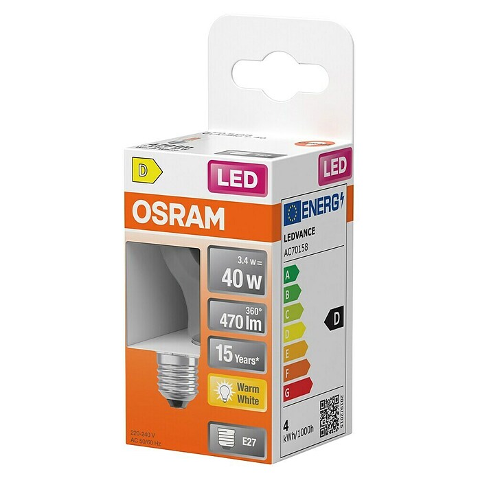 Osram LED-Lampe Classic P (E27, 3,4 W, 470 lm) | BAUHAUS