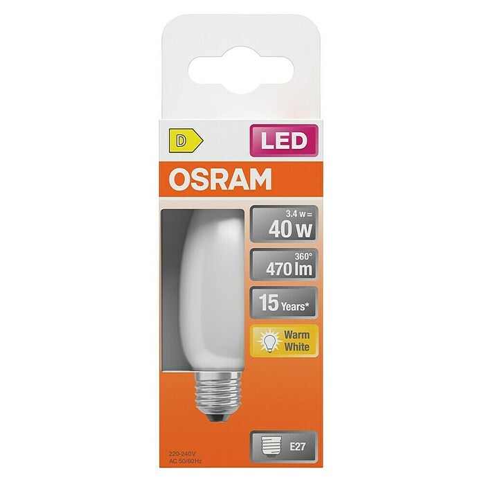 Osram Star LED-Lampe Classic B (E27, Nicht Dimmbar, Warmweiß, 470 lm, 3,4 W) | BAUHAUS