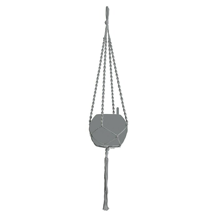 Lechuza Blumenampel Makramee Boho (Länge: 120 cm, Baumwolle, Grau) | BAUHAUS