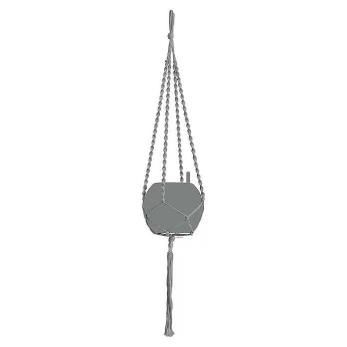 Lechuza Blumenampel Makramee Boho - Länge: 120 cm, Baumwolle, Grau - Dieser moderne Makramee-Pflanzenaufhänger in Grau ist eine stilvolle Ergänzung für jede Inneneinrichtung. Er bietet eine schwebende Bühne für Ihre Lieblingspflanzen.