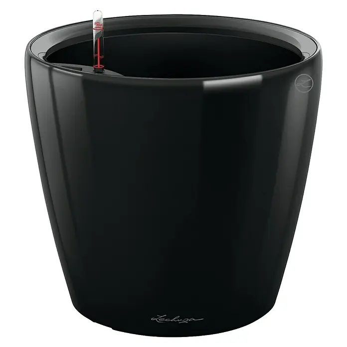 Lechuza Classico Pflanztopf Premium LS - Außenmaß (Ø x H): 43,5 x 39,5 cm, Kunststoff, Schwarz - Elegantes, schwarzes Lechuza Classico 21 Pflanzgefäß mit integriertem Bewässerungssystem. Perfekt für stilvolle Innenraumbegrünung und einfache Pflanzenpflege.