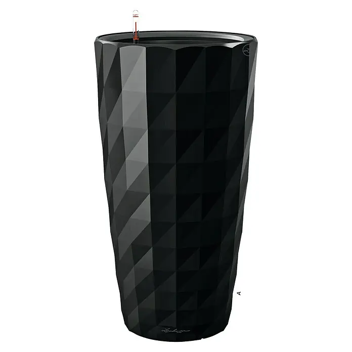 Lechuza Pflanzsäule rund Diamante - Außenmaß (Ø x H): 40 x 75 cm, Kunststoff, Schwarz Glänzend - Schwarzer Lechuza Classico Topf mit Facettendesign. Eleganter Pflanztopf für den Innen- und Außenbereich. Der Lechuza Topf ist ein Hingucker.