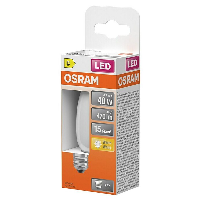Osram Star LED-Lampe Classic B (E27, Nicht Dimmbar, Warmweiß, 470 lm, 3,4 W) | BAUHAUS