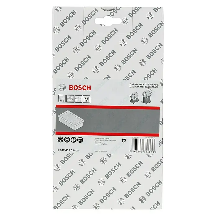 Bosch Flachfaltenfilter - PES - Bosch Flachfaltenfilter für Staubsauger GAS 35 L SFC+, GAS 35 L AFC, GAS 35 M AFC und GAS 55 M AFC.