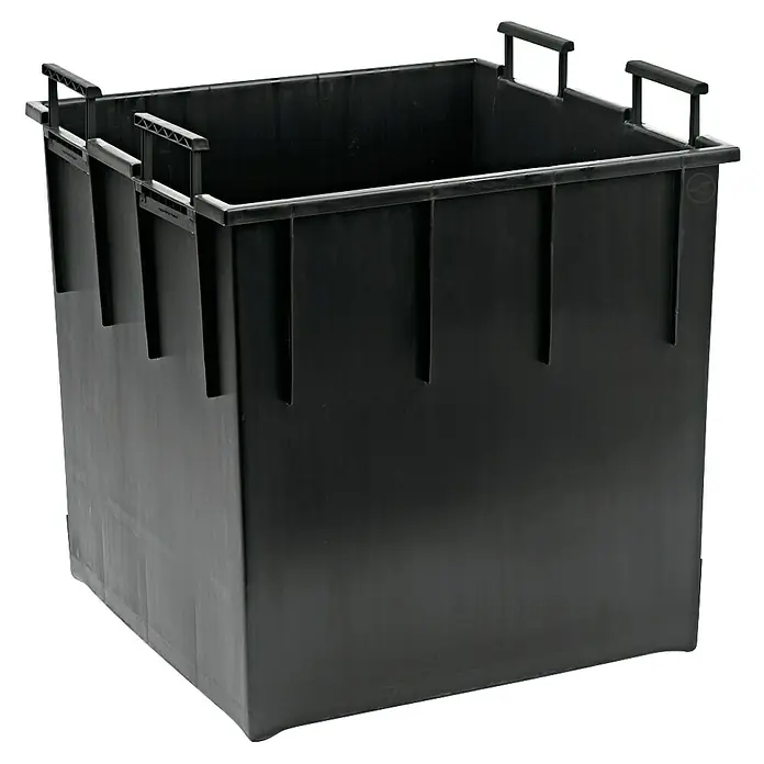 Lechuza Pflanzkasten-Einsatz - Kunststoff, Schwarz, Passend für: Cubico 50 - Schwarzer Kunststoffbehälter mit stabilen Griffen, ideal für Lagerung und Transport von Materialien.