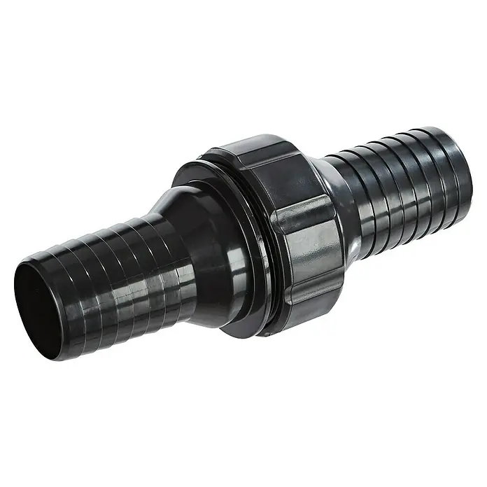 Oase Schlauchverbinder 1 1/2" - Größe Anschluss: 1″, Durchmesser: 38 mm - Schwarzes Schlauchverbindungsstück mit gerippten Enden für sicheren Halt. Ideal für verschiedene Schlauchsysteme und Anwendungen.