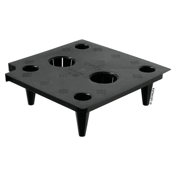 Lechuza Trennboden - Kunststoff, Schwarz, Passend für: Cube 30 / Canto 30 - Schwarzer S30Q Pflanzenständer mit quadratischer Form, Löchern und Beinen für den Garten. Ideal zur Pflanzenaufzucht.