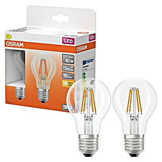 Osram Star Set LED sijalk Classic A (E27, Ni mogoče zatemniti, Toplo bela, 470 lm, 3,4 W, 2 kos)