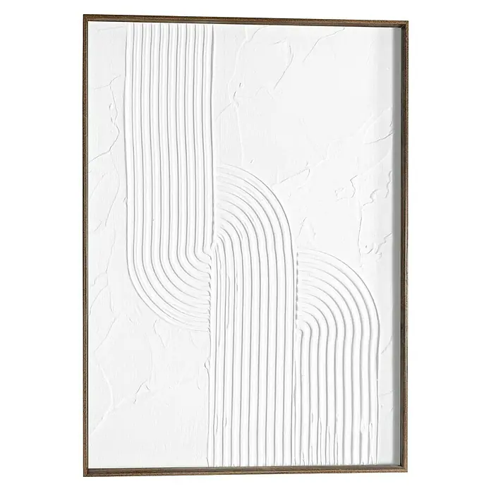 Reinders Bild Craft Art - Knot, B x H: 50 x 70 cm - Gerahmtes, weißes, abstraktes Kunstwerk mit erhabenen Linien und Textur, das eine moderne und minimalistische Ästhetik zeigt.