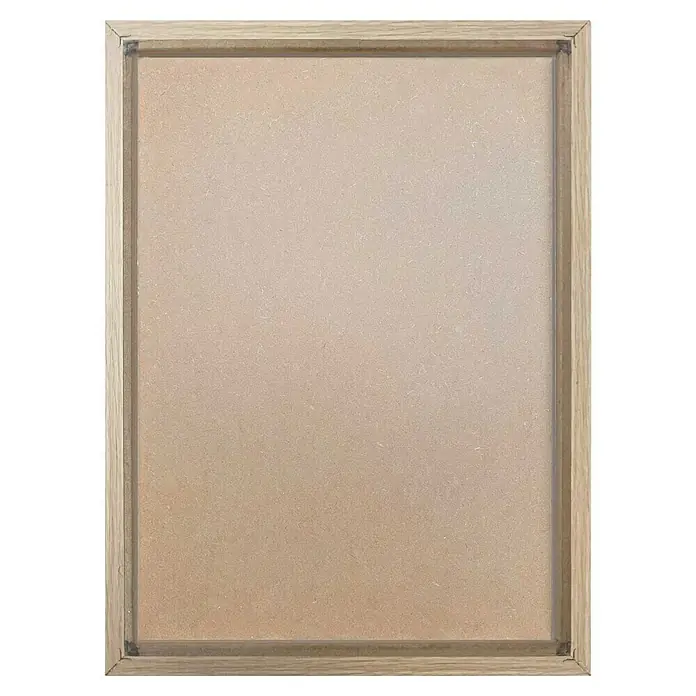Reinders Bild Craft Art - Knot, B x H: 50 x 70 cm - Nahaufnahme eines leeren, rechteckigen Holzrahmens, ideal für Kunstwerke oder Fotos, mit einer hellbraunen Rückwand aus Holzfaserplatte.