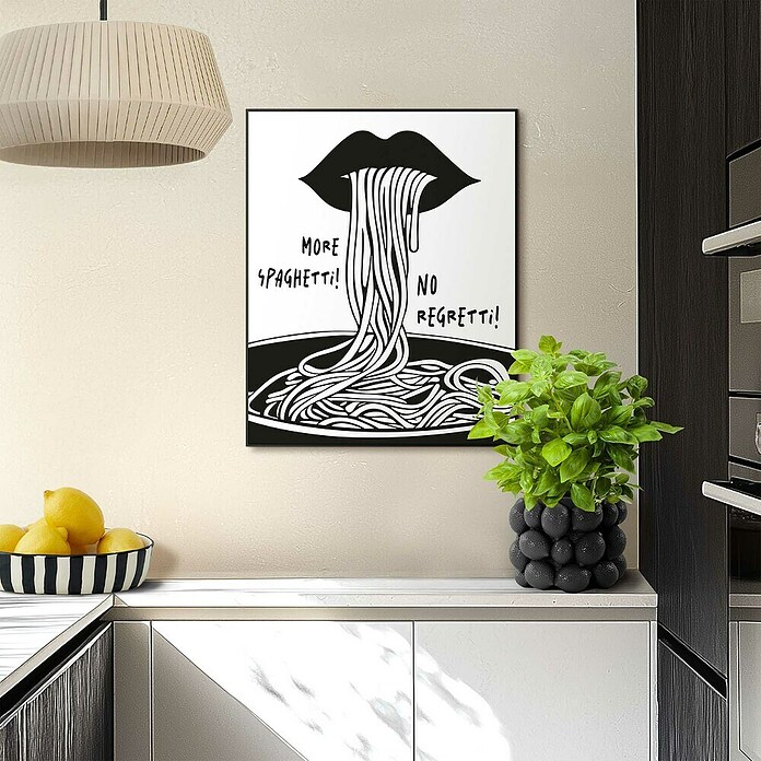 Reinders Bild Slim Frame Black (More Spaghetti, B x H: 40 x 50 cm) | BAUHAUS