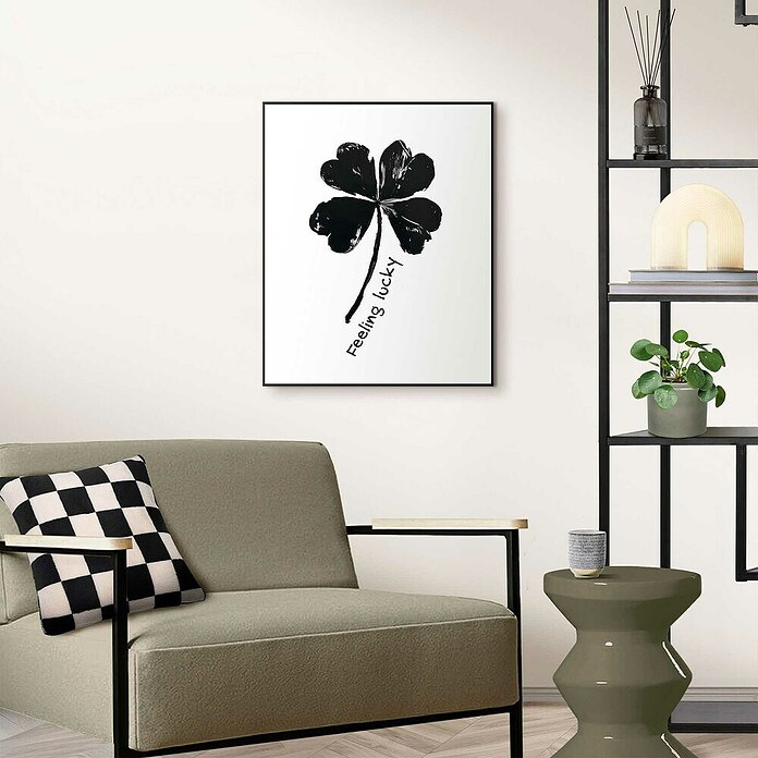 Reinders Bild Slim Frame Black (Feeling Lucky, B x H: 40 x 50 cm) | BAUHAUS