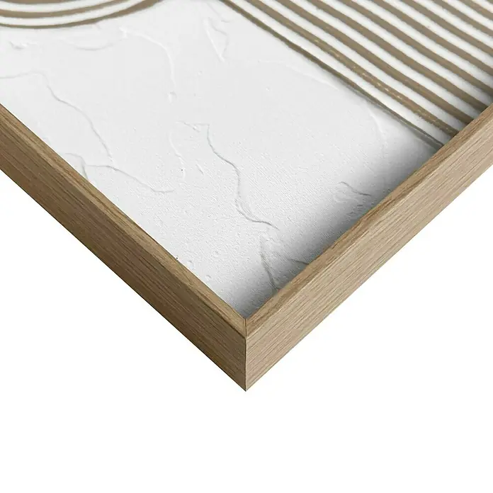 Reinders Bild Craft Art - Knot Tinted, B x H: 30 x 40 cm - Nahaufnahme eines gerahmten Kunstwerks mit abstrakten Mustern und einer strukturierten weißen Oberfläche, die die hochwertige Verarbeitung hervorhebt.