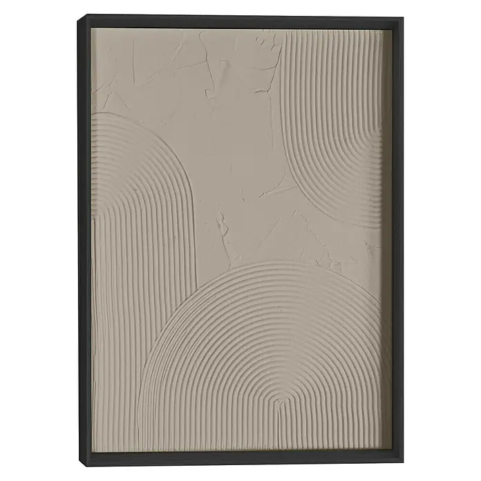 Reinders Bild Craft Art - Thin Comb Colour, B x H: 30 x 40 cm - Beige Wandkunst mit abstrakten, erhabenen Halbkreisen und Rahmen. Ideal für moderne Dekorationen und verleiht jedem Raum Struktur und Tiefe.