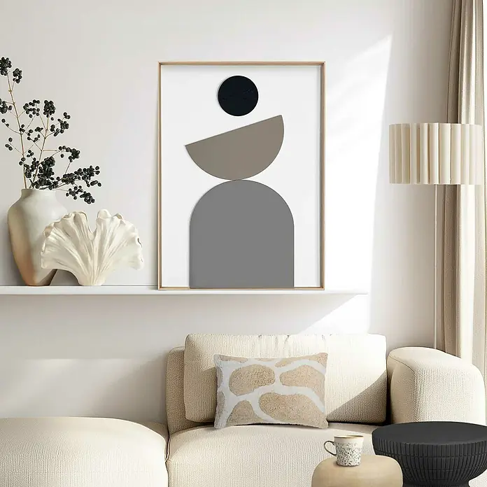 Reinders Bild Relief Art - Abstract, B x H: 50 x 70 cm - Dekorative Wandkunst mit abstrakten Formen in Schwarz, Grau und Beige, die eine moderne und stilvolle Atmosphäre in jeden Raum bringt.