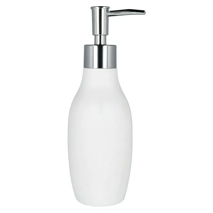 Venus Flakoni Seifenspender - Weiß, Polyresin - Ein stilvoller, weißer Seifenspender mit verchromtem Spenderkopf. Elegantes Design für jedes Badezimmer, ideal zur Dosierung von Flüssigseife.