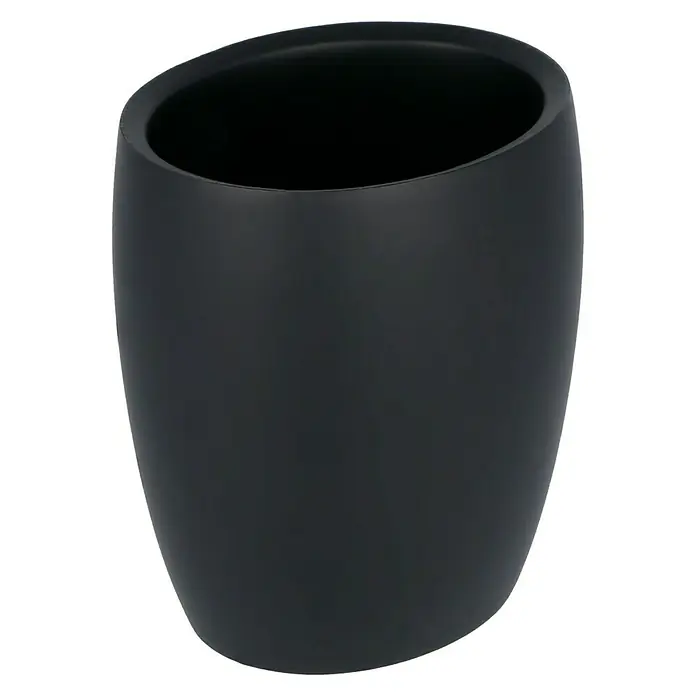 Venus Flakoni Zahnputzbecher - Schwarz, Polyresin - Eleganter, schwarzer Zahnputzbecher mit abgerundetem Design. Ideal für das Badezimmer, um Zahnbürsten stilvoll aufzubewahren.
