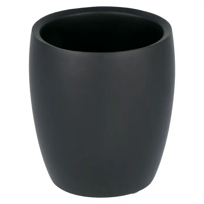 Venus Flakoni Zahnputzbecher - Schwarz, Polyresin - Schwarzer Keramikbecher mit zylindrischer Form. Ideal für Badezimmer oder als stilvolle Aufbewahrung.