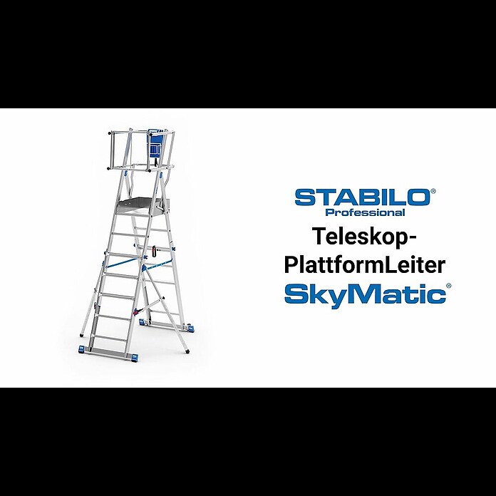 Krause Sprossen-Gelenk-Teleskopleiter Skymatic 3-5 Sprossen (Arbeitshöhe: 3,3 m, Anzahl Tritte: 5 Stk., Aluminium) | BAUHAUS