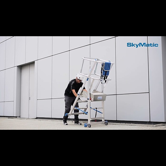 Krause Sprossen-Gelenk-Teleskopleiter Skymatic 3-5 Sprossen (Arbeitshöhe: 3,3 m, Anzahl Tritte: 5 Stk., Aluminium) | BAUHAUS