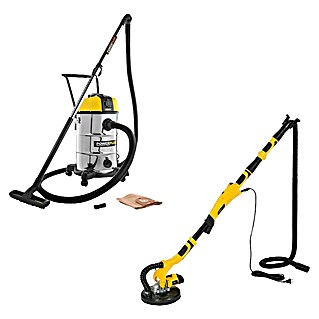 PowerPlus Lijadora de pared y techo POWX04761 + aspirador POWX3240 (Diámetro disco de lija: 225 mm)