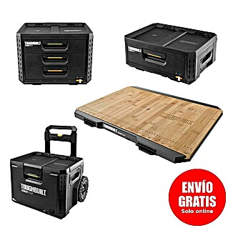 ToughBuilt StackTech Set de cajas para herramientas con encimera (4 pzs., Ruedas)