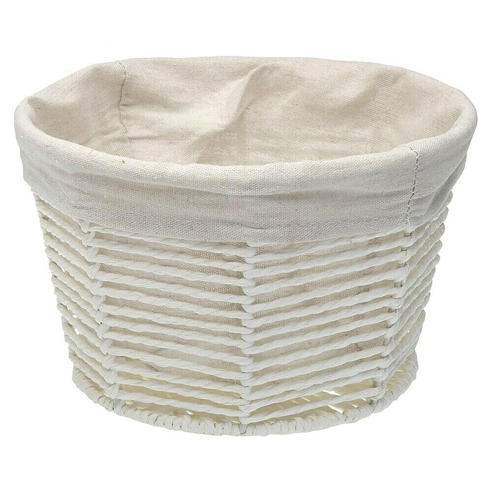 Cesta redonda (Ø x Al: 25 x 15 cm, Blanco) | BAUHAUS