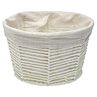 Cesta redonda (Ø x Al: 25 x 15 cm, Blanco)