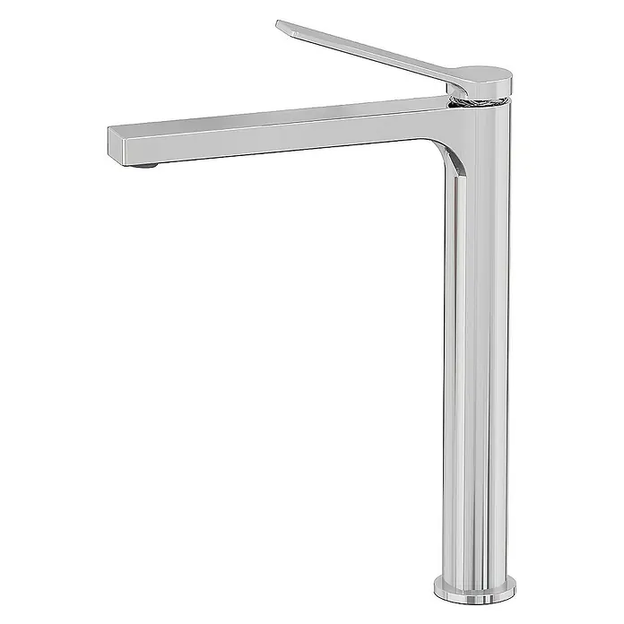 Emke Waschtischarmatur Zerona F21 - Chrom, Glänzend - Glänzende, moderne Armatur mit geradlinigem Design. Die Chromoberfläche und der hohe Auslauf machen sie zu einem Hingucker im Badezimmer.