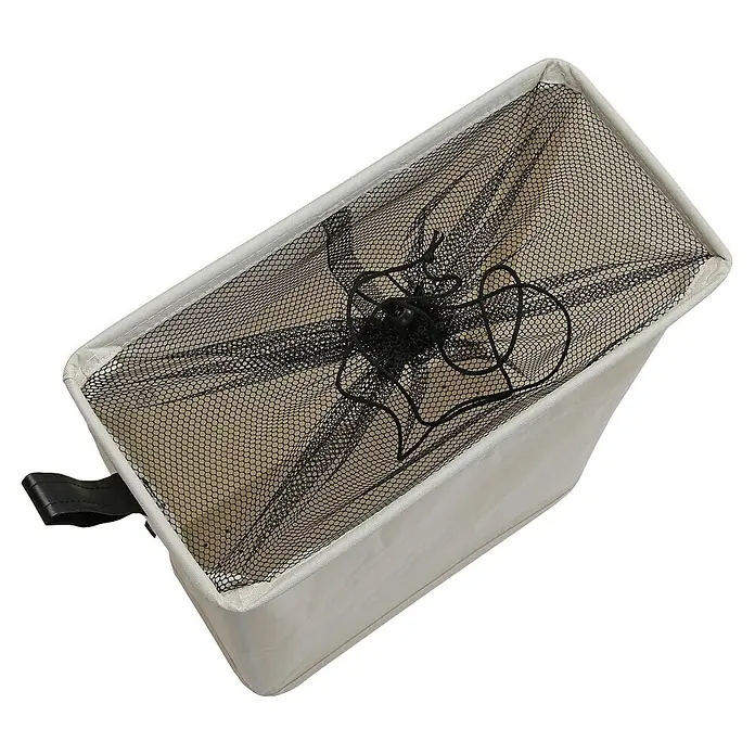 Versa Cesta de ropa - 38,5 x 19 x 58 cm, Crema - Cesto de ropa de tela con tapa de malla, ideal para almacenar y transportar la ropa por la casa. Diseño práctico y elegante.