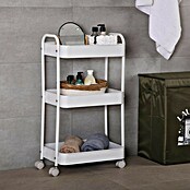 Versa Carro con ruedas (30 x 46 x 76 cm, Acero, Blanco) | BAUHAUS