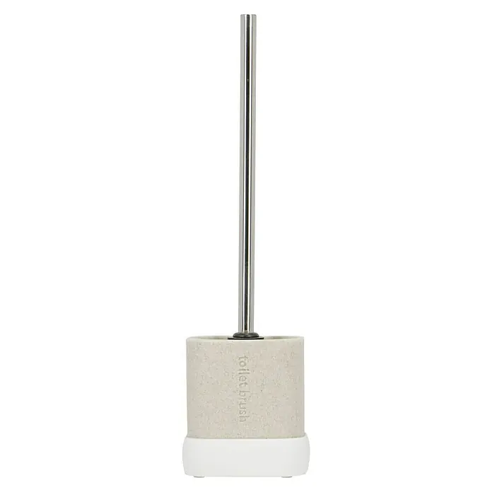 Venus Nara WC-Bürstengarnitur - Polyresin, Beige - Eine Toilettenbürste mit Halterung. Das schlichte Design in Grau und Weiß mit Metallelementen passt in jedes Badezimmer.