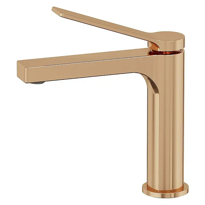 Emke Waschtischarmatur Zerona F21 - Roségold, Glänzend - Elegante goldene Waschtischarmatur mit modernem Design und präziser Verarbeitung für ein stilvolles Badezimmerambiente.