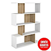 Meka Block Estantería de madera K-562 (L x An x Al: 28,6 x 110 x 152,5 cm, Número de baldas: 5 ud., Atornillado, Blanco Soft/Roble Albar) | BAUHAUS