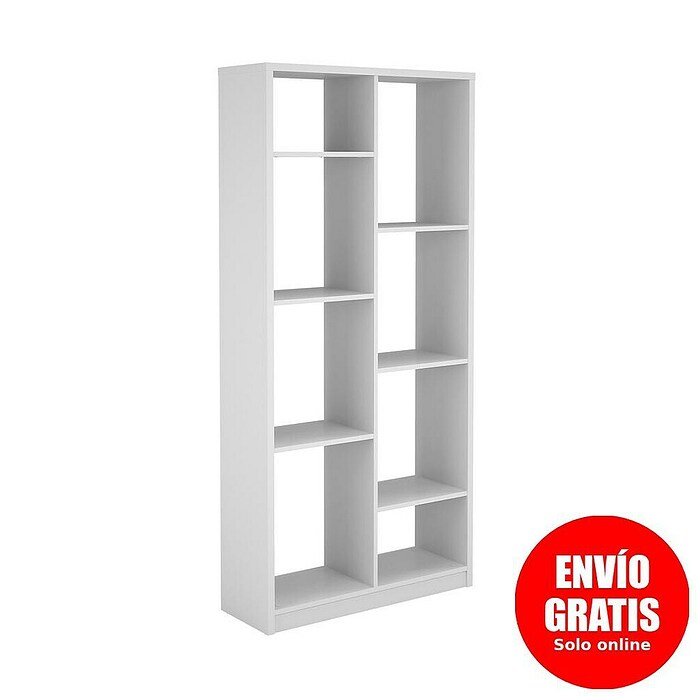 Meka Block Estantería de madera K-563 (L x An x Al: 28,6 x 85 x 180 cm, Número de baldas: 6 ud., Atornillado, Blanco Soft) | BAUHAUS