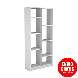 Meka Block Estantería de madera K-563 (L x An x Al: 28,6 x 85 x 180 cm, Número de baldas: 6 ud., Atornillado, Blanco Soft)