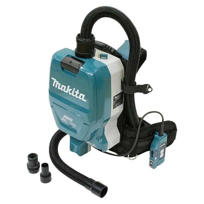 Makita LXT 18V Akku-Rucksackstaubsauger DVC265ZXU - 36 V, Ohne Akku, Behältervolumen: 2 l - Abbildung eines Makita Akku-Rucksacksaugstaubers, der für Komfort und Mobilität bei Reinigungsaufgaben konzipiert wurde.