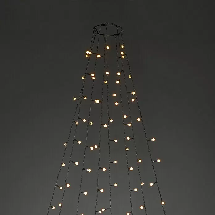 Konstsmide LED-Lichterkette Baummantel - Außen, Lichtfarbe: Bernstein, Anzahl Leuchtmittel: 240 Stk., Netzbetrieben, 12,4 m - Warmweiße LED-Lichterkette in konischer Tannenbaumform.