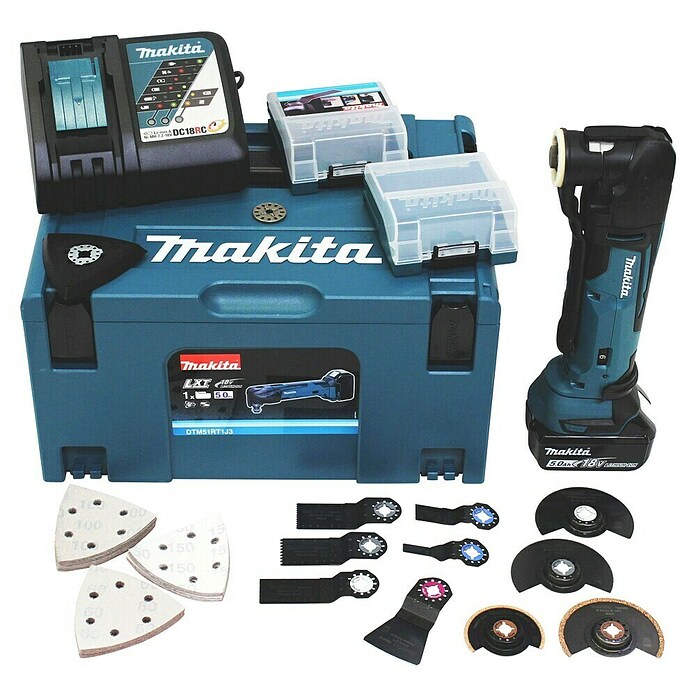Makita LXT 18V Multiherramienta de batería DTM51 (18 V, 1 batería, 5 Ah) | BAUHAUS