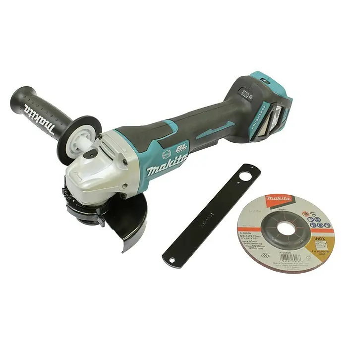 Makita LXT 18V Akku-Winkelschleifer DGA517Z - Ohne Akku, Durchmesser Scheibe: 125 mm - Akkubetriebener Makita Winkelschleifer mit Zubehör, ideal für Schleif- und Trennarbeiten. Leistungsstark und zuverlässig.