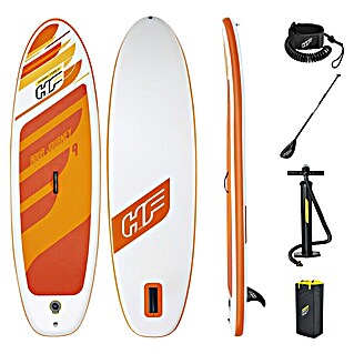 Bestway Hydro Force Juego de paddle surf Aqua Journey (L x An x Al: 274 x 76 x 12 cm, Carga útil: 100 kg, Hinchable, Naranja/Blanco)