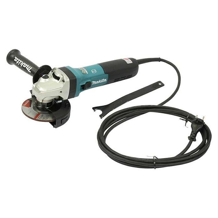 Makita Amoladora angular eléctrica GA5091 (1.900 W, Diámetro disco: 125 mm, Número de revoluciones de marcha en vacío: 11.500 r.p.m.) | BAUHAUS