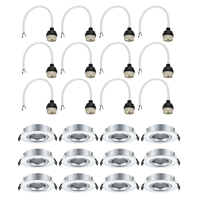Paulmann Einbauleuchte (10 W, 9 cm, Chrom, 12 Stk., Schwenkbar) | BAUHAUS