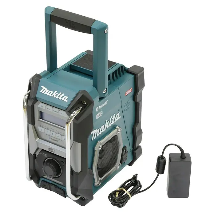 Makita Akku-Baustellenradio MR004GZ - 40 V, 174.928 - 239.200 MHz (DAB/DAB+) - Makita Baustellenradio mit Bluetooth-Funktion und Akku für den vielseitigen Einsatz auf der Baustelle und im Freien.