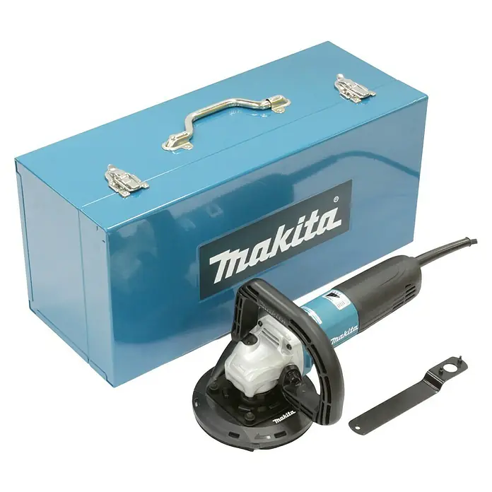 Makita Betonschleifer PC5010C - 1.400 W, Leerlaufdrehzahl: 4.000 U/min - 9.000 U/min - Makita Betonschleifer mit Staubabsaugung und Werkzeugkiste. Der Betonschleifer ist ideal für Schleifarbeiten auf Betonoberflächen und wird mit Zubehör geliefert.