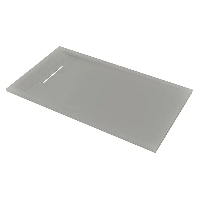 Plato de ducha Line - L x An: 70 x 120 cm, Cemento - Plato de ducha gris con ranura para un aspecto moderno. Ideal para cualquier baño, duradero y elegante.