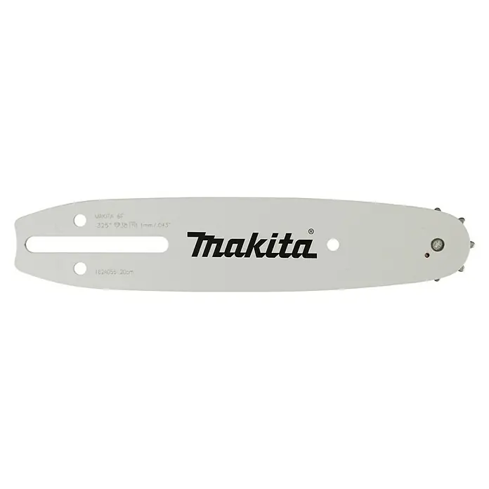Makita Ersatz-Schwert 80TXL - Passend für: Makita Akku-HKettensägen UC150 & UC029G, Schwertlänge: 20 cm - Nahaufnahme einer Makita Kettensägenschwert, ideal für präzise Schnitte und lange Haltbarkeit im professionellen Einsatz.