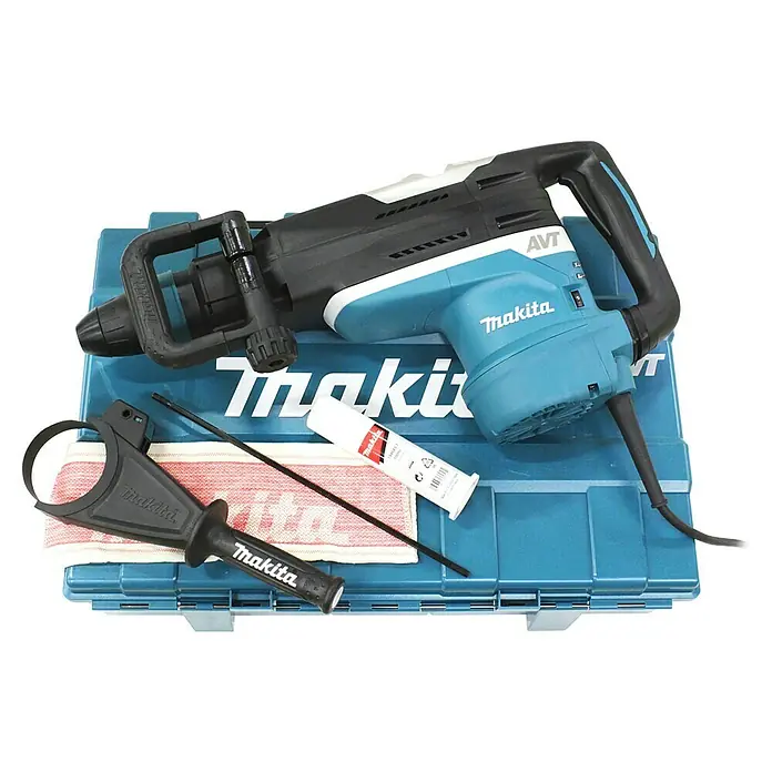 Makita Kombihammer HR5212C - 1.510 W, 20 J, SDS-Max-Aufnahme - Makita Abbruchhammer mit Zubehör, ideal für schwere Abbrucharbeiten, präsentiert in einem robusten Werkzeugkoffer für einfachen Transport.
